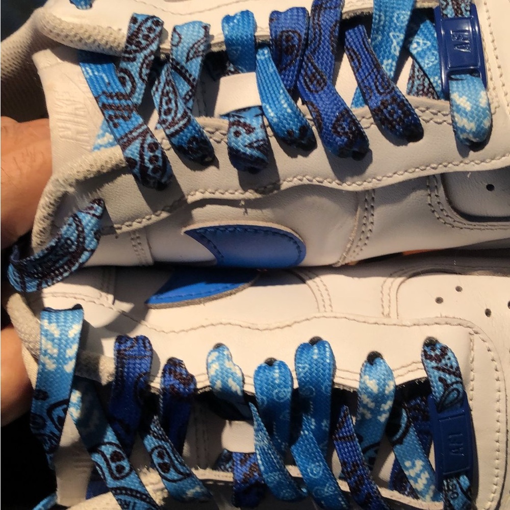 Nike White and Blue Air Sneakers